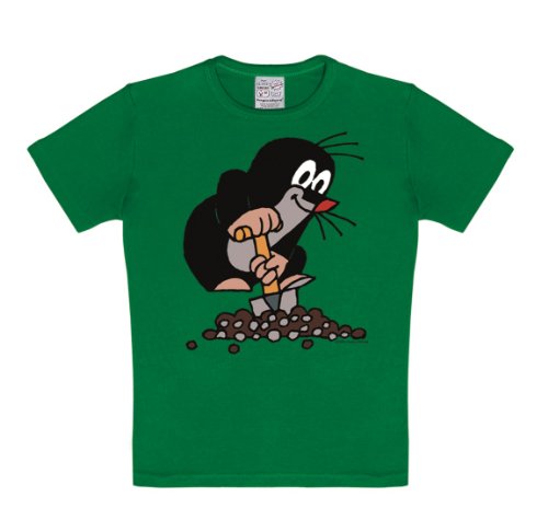 Logoshirt® TV I Der kleine Maulwurf I Hügel I T-Shirt Print I Kinder I Mädchen & Jungen I kurzärmlig I grün I Lizenziertes Originaldesign I Größe 158/164 von Logoshirt