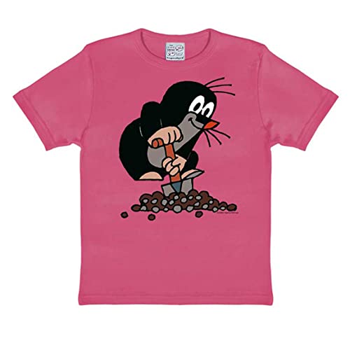 Logoshirt® TV I Der kleine Maulwurf I Hügel I T-Shirt Print I Kinder I Mädchen & Jungen I kurzärmlig I pink I Lizenziertes Originaldesign I Größe 158/164 von Logoshirt