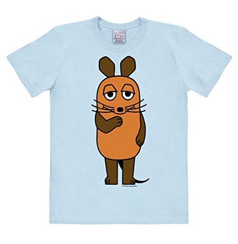 Logoshirt® TV I Die Sendung mit der Maus I Maus I T-Shirt Print I Damen & Herren I kurzärmlig I hellblau I Lizenziertes Originaldesign I Größe XXL von Logoshirt