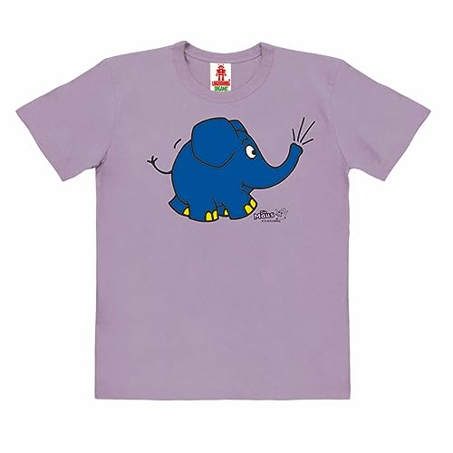 Logoshirt®️ TV I Die Sendung mit der Maus I Elefant I Törö I Bio T-Shirt Print I Kinder I Mädchen & Jungen I kurzärmlig I lila I Lizenziertes Originaldesign I Größe 104 von Logoshirt