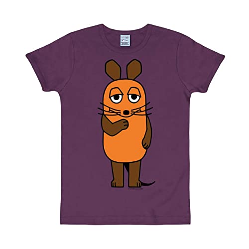 Logoshirt® TV I Die Sendung mit der Maus I Maus I T-Shirt Print I Damen & Herren I kurzärmlig I violett I Lizenziertes Originaldesign I Größe S von Logoshirt