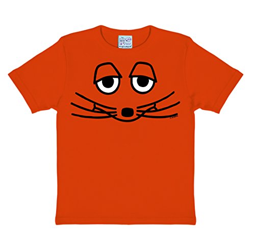 Logoshirt® TV I Sendung mit der Maus I Maus I Gesicht I T-Shirt Print I Kinder I Mädchen & Jungen I kurzärmlig I orange I Lizenziertes Originaldesign I Größe 80/86 von Logoshirt