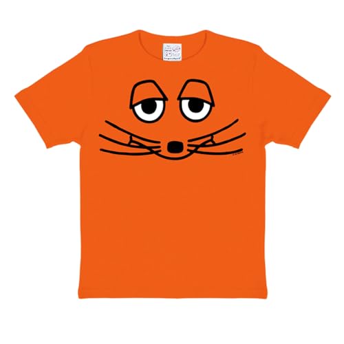 Logoshirt® TV I Sendung mit der Maus I Maus I Gesicht I T-Shirt Print I Kinder I Mädchen & Jungen I kurzärmlig I orange I Lizenziertes Originaldesign I Größe 80/86 von Logoshirt