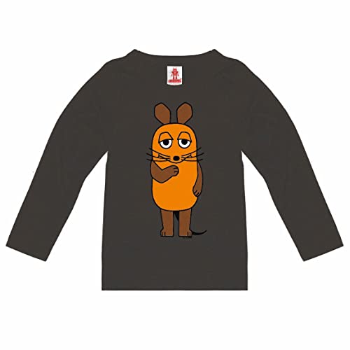 Logoshirt® TV I Sendung mit der Maus I Maus I Langarmshirt Print I Kinder I Mädchen & Jungen I blau-grau I Lizenziertes Originaldesign I Größe 104 von Logoshirt