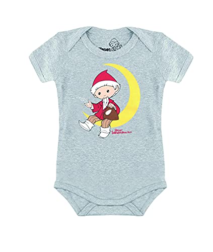 Logoshirt® Unser Sandmännchen I Mond I Baby Body Print I Kurzarm I Kleinkind I Mädchen & Jungen I grau I Lizenziertes Originaldesign I Größe 74/80 von Logoshirt