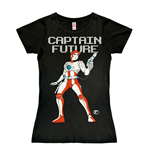 Logoshirt® Wizard of Science I Captain Future I T-Shirt Print I Damen I kurzärmlig I schwarz I Lizenziertes Originaldesign e I Größe M von Logoshirt
