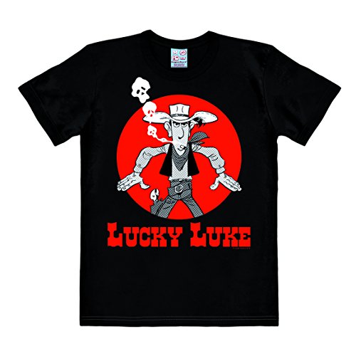 Logoshirt® Lucky Luke I Daisy Town I T-Shirt Print I Damen & Herren I kurzärmlig I schwarz I Lizenziertes Originaldesign I Größe XL von Logoshirt