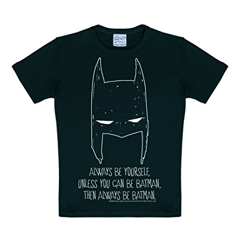 Logoshirt® DC I Batman I Always Be Yourself I T-Shirt Print I Kinder I Mädchen & Jungen I kurzärmlig I schwarz I Lizenziertes Originaldesign; Größe 104/116 von Logoshirt