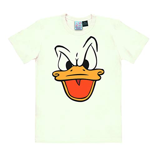 Logoshirt® Disney I Donald Duck I T-Shirt Print I Damen & Herren I kurzärmlig I altweiss I Lizenziertes Originaldesign I Größe 5XL von Logoshirt