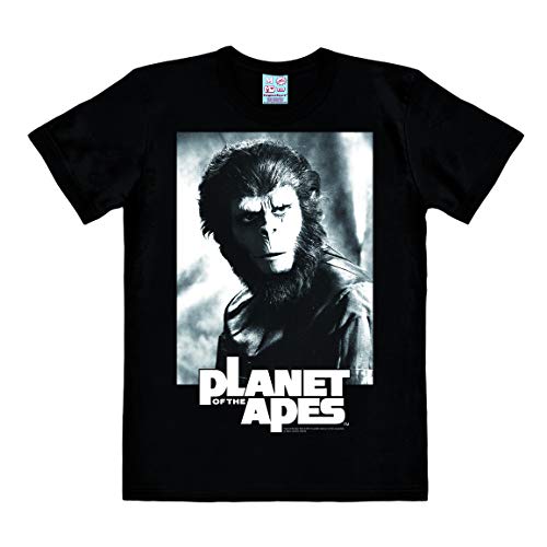 Logoshirt® Planet der Affen I Cornelius I T-Shirt Print I Damen & Herren I kurzärmlig I schwarz I Lizenziertes Originaldesign I Größe M von Logoshirt