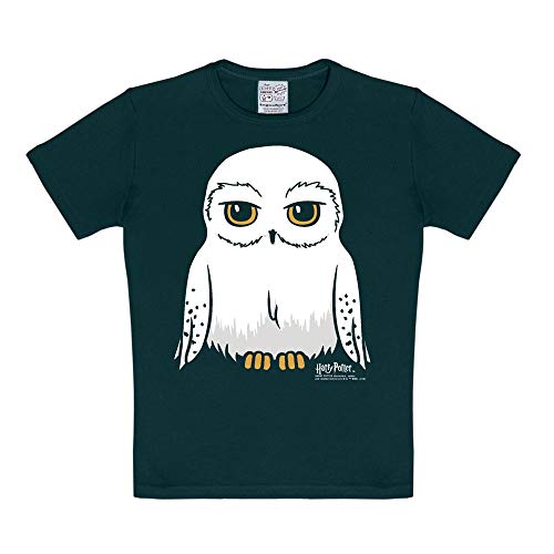 Logoshirt® Harry Potter I Eule I Hedwig I T-Shirt Print I Kinder I Mädchen & Jungen I kurzärmlig I schwarz I Lizenziertes Originaldesign I Größe 104/116 von Logoshirt