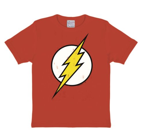 Logoshirt® DC Comics I Flash I Logo I T-Shirt Print I Kinder I Mädchen & Jungen I kurzärmlig I rot I Lizenziertes Originaldesign I Größe 104/116 von Logoshirt