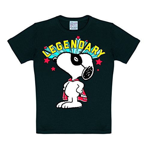 Logoshirt® Peanuts I Snoopy I Legendary I T-Shirt Print I Kinder I Mädchen & Jungen I kurzärmlig I schwarz I Lizenziertes Originaldesign; Größe 92/98 von Logoshirt