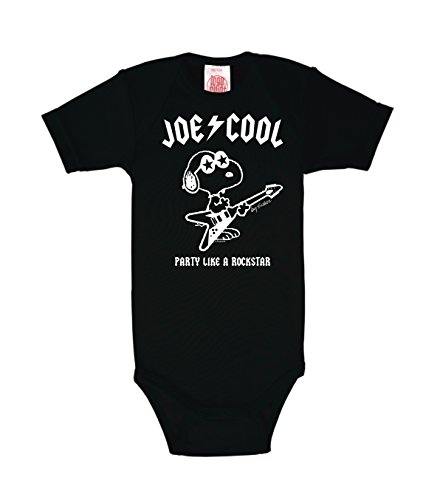 Logoshirt® Peanuts I Snoopy I Joe Cool I Rockstar I Baby Body Print I Kurzarm I Kleinkind I Mädchen & Jungen I schwarz I Lizenziertes Originaldesign I Größe 74/80 von Logoshirt