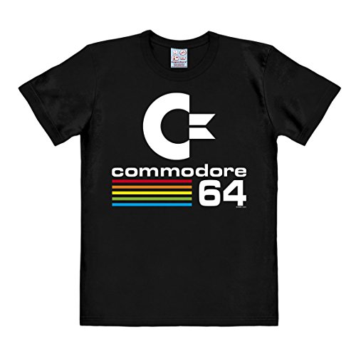Logoshirt® Commodore 64 I Commodore-Logo I T-Shirt Print I Herren & Damen I kurzärmlig I schwarz I Lizenziertes Originaldesign I Größe 3XL von Logoshirt