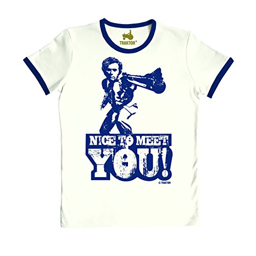 Logoshirt® Dirty Harry I Nice to Meet You I T-Shirt Print I Damen & Herren I kurzärmlig I milchweiss I Lizenziertes Originaldesign I Größe XL von Logoshirt