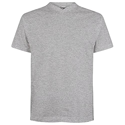 Logostar Basic Bigsize T-Shirt | Übergrösse Shirt 3XL - 15XL | Herren T Shirt in Übergröße aus Baumwolle mit V-Ausschnitt | Heather Grey, 3XL von Logostar