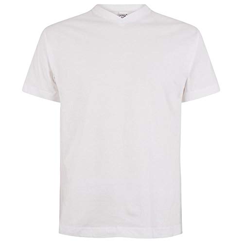 Logostar Basic Bigsize T-Shirt | Übergrösse Shirt 3XL - 15XL | Herren T Shirt in Übergröße aus Baumwolle mit V-Ausschnitt | White, 10XL von Logostar