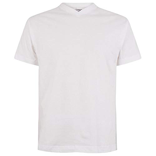 Logostar Basic Bigsize T-Shirt | Übergrösse Shirt 3XL - 15XL | Herren T Shirt in Übergröße aus Baumwolle mit V-Ausschnitt | White, 12XL von Logostar