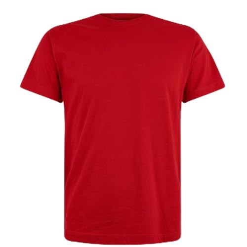 Logostar Basic T-Shirt Herren Übergröße - Große Größen T-Shirts aus Baumwolle mit Rundhals Red - S von Logostar