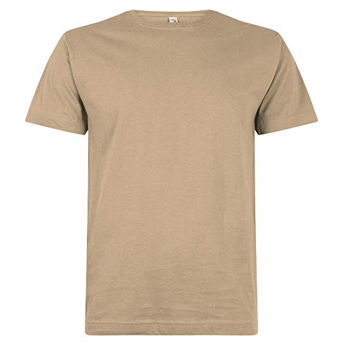 Logostar Basic Bigsize T-Shirt | Übergrösse Shirt 3XL - 15XL | Herren T Shirt in Übergröße aus Baumwolle mit Rundhals | Sand, 12XL von Logostar