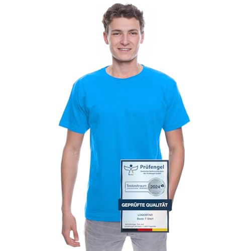 Logostar Basic T-Shirt Herren Übergröße - Große Größen T-Shirts aus Baumwolle mit Rundhals Atoll - XXL von Logostar
