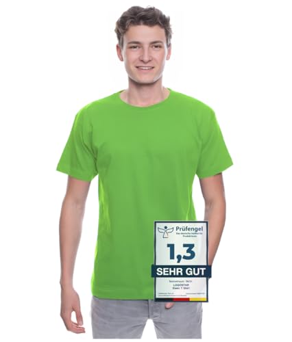 Logostar Basic Bigsize T-Shirt | Übergrösse Shirt 3XL - 15XL | Herren T Shirt in Übergröße aus Baumwolle mit Rundhals | Lime, XL von Logostar