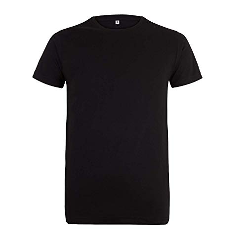 Logostar Long Fit T-Shirt | Herren T-Shirt extra lang XS - 3XL | Longshirt Herren aus Baumwolle mit Rundhals | Black / + 6cm (B), L von Logostar