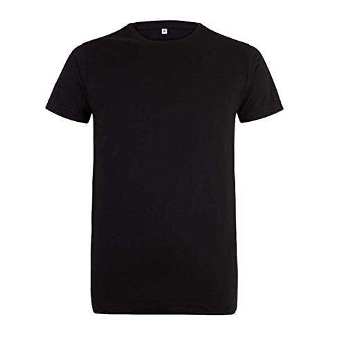 Logostar Long Fit T-Shirt | Herren T-Shirt extra lang XS - 3XL | Longshirt Herren aus Baumwolle mit Rundhals | Black / + 6cm (B), XS von Logostar