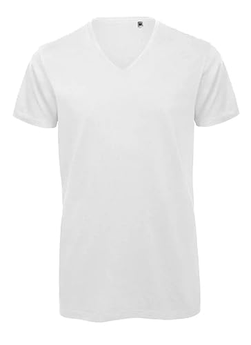 Logostar Long Fit T-Shirt | Herren T-Shirt extra lang XS - 3XL | Longshirt Herren aus Baumwolle mit V-Ausschnitt | White / + 6cm (E) / XL von Logostar