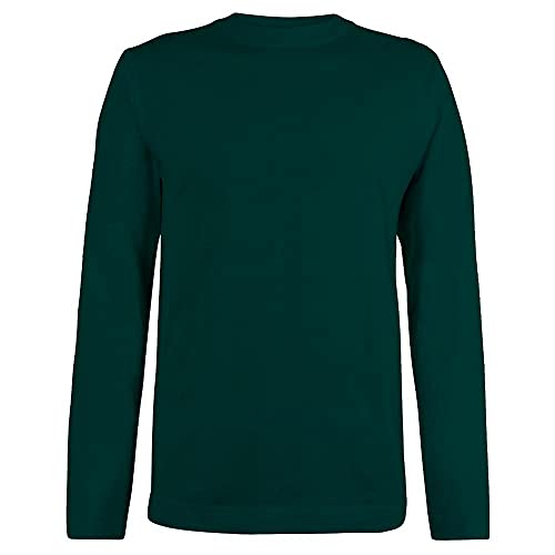 Logostar Basic Langarmshirt Herren Baumwolle - Longsleeve Shirt mit Rundhals-Ausschnitt - Langarmshirts Übergrößen - Forest Green, 8XL von Logostar