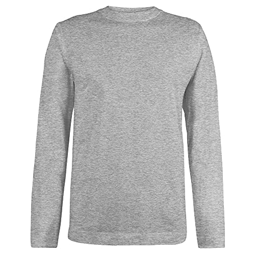 Logostar Basic Langarmshirt Herren Baumwolle - Longsleeve Shirt mit Rundhals-Ausschnitt - Langarmshirts Übergrößen - Heather Grey, 8XL von Logostar