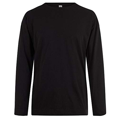 Logostar Basic Bigsize T-Shirt Langarm | Übergrösse Shirt 3XL - 15XL | Herren Langarm T Shirt in Übergröße aus Baumwolle mit Rundhals-Ausschnitt | Black, 8XL von Logostar