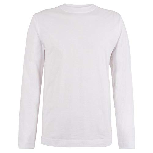Logostar Basic Langarmshirt Herren Baumwolle - Longsleeve Shirt mit Rundhals-Ausschnitt - Langarmshirts Übergrößen - White, L von Logostar