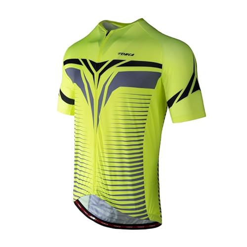 Lohca Rennrad Trikot Herren Kurzarm, Fahrrad Trikot, Schnelltrocknend Reflektierender Fahrradtrikot, Radtrikot, Radsport Funktionsshirt, Men's Cycling Jersey von Lohca