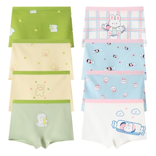 Lohhbve Baumwolle weiche Baby Boyshort Mädchen Slips 8er Pack Kleinkind Schlüpfer Kinder süße atmungsaktive Höschen Unterwäsche für 2–12 Jahre von Lohhbve