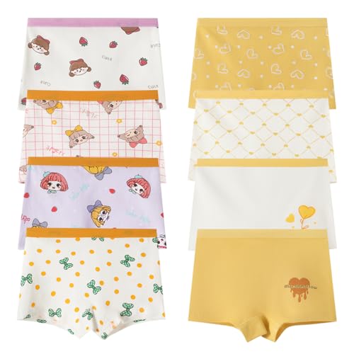Lohhbve Baumwolle weiche Baby Boyshort Mädchen Slips 8er Pack Kleinkind Schlüpfer Kinder süße atmungsaktive Höschen Unterwäsche für 2–12 Jahre von Lohhbve