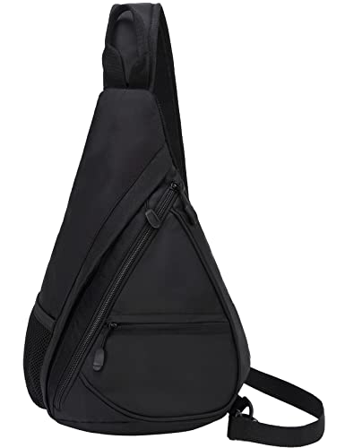 Lohol Dreieck Sling Bag Umhängetasche, Crossbody-Schultertasche Urben/Outdoor/Reise-Tagesrucksack für Frauen & Männer (Schwarz/M) von Lohol