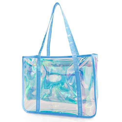 Loimol Mode Frau Tasche Super-große holographische Strand Todd-Paket TPU-Material Regenbogen transparente wasserdichte Schultertasche von Loimol