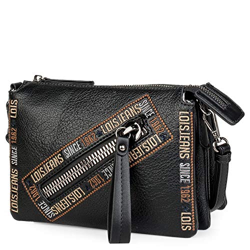 LOIS Unisex-Erwachsene BOLSO BANDOLERA Umhängetasche für Freizeit und Sport, Schwarz von Lois