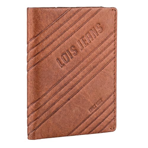Lois - Geldbörse Herren Leder - Herren Geldbörsen Leder mit RFID Schutz - Geldbörse Herren Klein - Geldbeutel Herren Leder - Geldbörse Herren. Geldbeutel, Braun von Lois