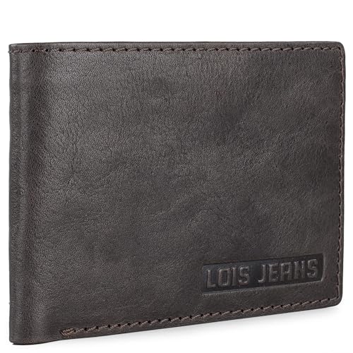 Lois - Geldbörse Herren Leder - Herren Geldbörsen Leder mit RFID Schutz - Geldbörse Herren Klein - Geldbeutel Herren Leder - Geldbörse Herren. Geldbeutel, Dunkelbraun von Lois