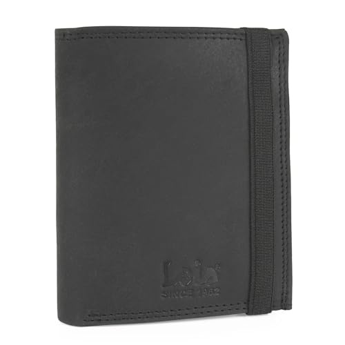 Lois - Geldbörse Herren Leder - Herren Geldbörsen Leder mit RFID Schutz - Geldbörse Herren Klein - Geldbeutel Herren Leder - Geldbörse Herren. Geldbeutel, Schwarz von Lois