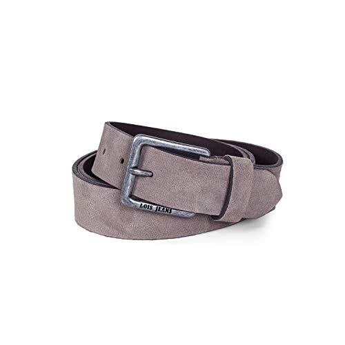 Lois - Gürtel Herren Damen, Damen Suede belt, Velour Leather Belt, Echtledergürtel Mens Belts Samtleder 35 mm breit 49809, Taupe von Lois