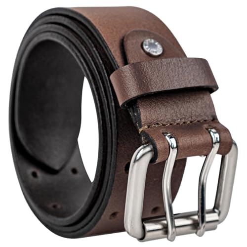 Lois - Gürtel Herren Leder - Exquisit gestaltet Ledergürtel Herren - Langlebig und top Herren Gürtel Leder - Herrengürtel Gurtel echt Leder Herren, Braun von Lois