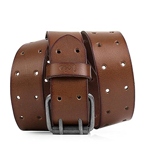 Lois - Gürtel Herren Leder - Exquisit gestaltet Ledergürtel Herren - Langlebig und top Herren Gürtel Leder - Herrengürtel Gurtel echt Leder Herren 501002, Braun von Lois