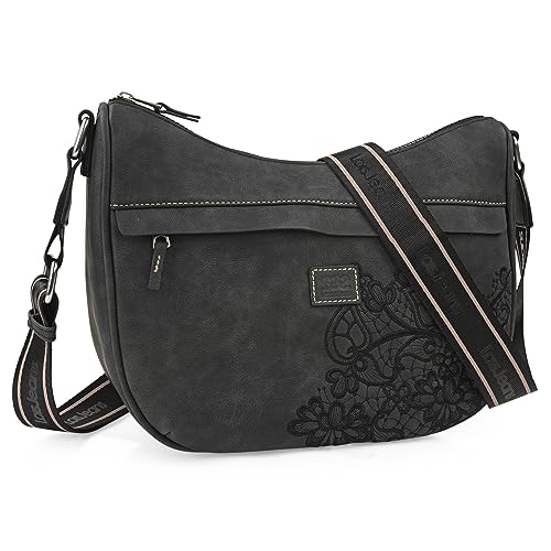 Lois - Handtasche Damen Umhängetasche Damen Klein & Stilvoll Handtasche Damen Umhängetasche Crossbody Bag Damen 319956, Antrazit von Lois