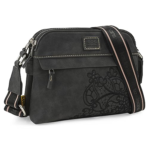 Lois - Handtasche Damen Umhängetasche Damen Klein & Stilvoll Handtasche Damen Umhängetasche Crossbody Bag Damen 319983, Antrazit von Lois