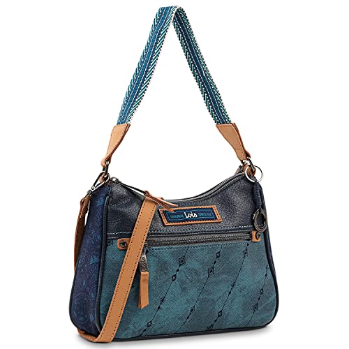 Lois - Handtasche Damen Umhängetasche Damen Klein & Stilvoll Handtasche Damen Umhängetasche Crossbody Bag Damen, Blau von Lois