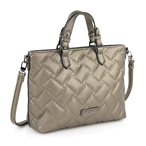 Lois - Handtasche Damen Groß - Elegante Shopper Damen Groß für jeden Anlass, Tasche Damen mit Stil 316881, Dunkles Silber von Lois